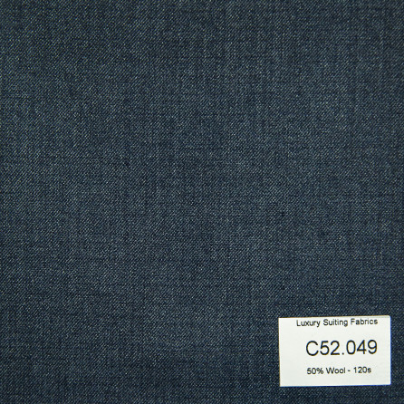 C52.049 Kevinlli V3 - Vải Suit 50% Wool - Xanh Navy Trơn